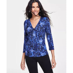 Women's Printed Ribbed Top, Created for Macy's-Veera snake