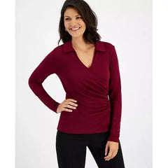Women's Side Ruched Top, Created for Macy's-Rhodolite Garnet