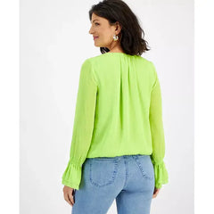 Women's Ruffle Surplice Blouse, Created for Macy's-Sweet Midori