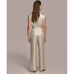Donna Karan Women's Metallic Wide-Leg Pants, Created by Macy's-Silver