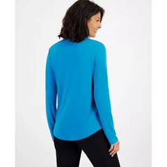 Women's Zip-Pocket Blouse, Created for Macy's-Sparkling sea