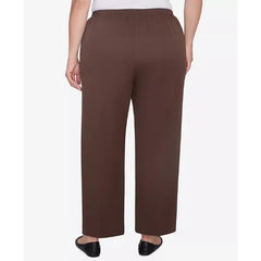 Alfred Dunner Plus Size Wine Country Classic Faux Suede Slant Pocket Medium Length Pant