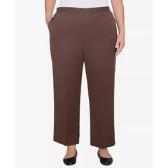 Alfred Dunner Plus Size Wine Country Classic Faux Suede Slant Pocket Medium Length Pant
