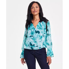 Women's Ruffle Surplice Blouse, Created for Macy's-Cacia Garden