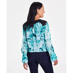 Women's Ruffle Surplice Blouse, Created for Macy's-Cacia Garden
