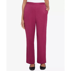 Alfred Dunner Women's Wine Country Side Seam Pocket Short Length Pant