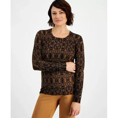 Petite Trina Python-Print Sweater, Created for Macy's-Canyon Trail Combo