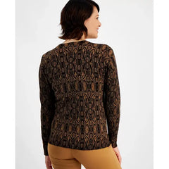 Petite Trina Python-Print Sweater, Created for Macy's-Canyon Trail Combo
