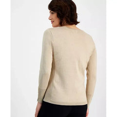 Women's Shine Crewneck Sweater, Created for Macy's-Gold Lurex