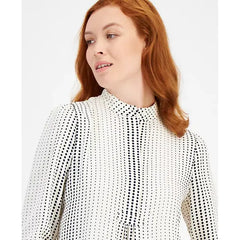 Anne Klein Womens Dot Print Tunic, Comfortable and Stylish Casual Wear, Anne White/Anne Black