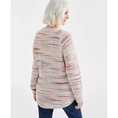 Women's Waffle Space-Dye Sweater, Created for Macy's-Natural
