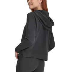 Macy's Performance Women's Waffle-Knit Pullover Hoodie-Black