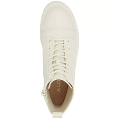 ALDO Womens Goer Combat Ankle Boots, Rugged and Stylish Boots , White , Size 11M