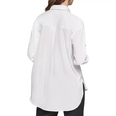 Macy's Petite Stars and Studs Collared Shirt-Soft white
