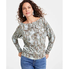 Women's Printed Draped-Shoulder Top, Created for Macy's-Vera combo A