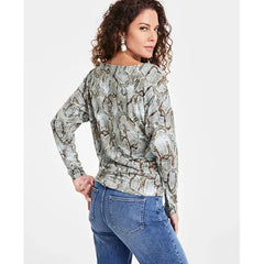 Women's Printed Draped-Shoulder Top, Created for Macy's-Vera combo A