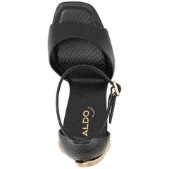 ALDO Women's Medusa Two-Piece Snake Stiletto Sandals, Bold Elegant Stylish Heels , Black Snake