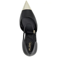 ALDO Womens Mysha Cap Toe Two Piece Stiletto Heel Dress Shoes, Black
