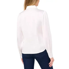 Macy's Women's Rhinestone-Button Blouse-New lvory