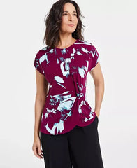 Women's Printed Gathered-Front Top, Created for Macy's-Loren Combo A