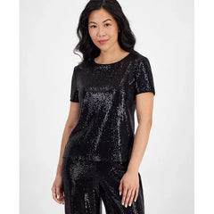 Anne Klein Petite Shine Dot T-Shirt for Women, Stylish and Comfortable Top