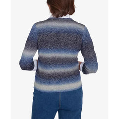 Alfred Dunner Petite Classics Chevron Ombre Woven Sweater