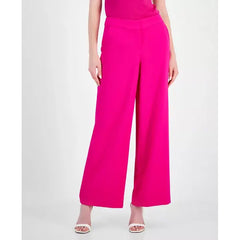 Women's Wide-Leg Mid-Rise Pants, Created by Macy's-Shocking pink
