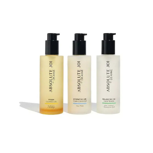 AbsoluteJOI by Dr. Anne Double Cleansing Kit , Cleansing Oil , Foaming Cleanser and Skin Toner, 200ml each