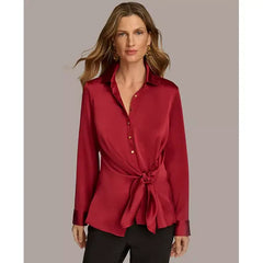 Women's Collared Tie-Waist Shirt, Created by macy's-Mtrpltn Re