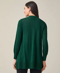 Women's Asymmetrical-Hem Open-Front Cardigan Sweater ,created by Macy's-Ever green