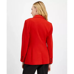 Women's Faux-Double-Breasted Blazer,Created by Macy's-Tomato