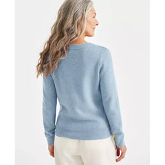 Petite Whimsy Shine Pullover V-Neck Sweater, Created for Macy's-Shine Pale Hydra