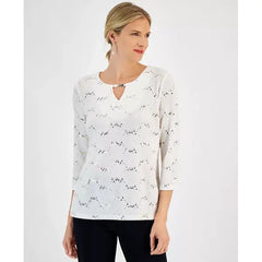 Women's Textured Sequined Top, Created for Macy's-New natural combo