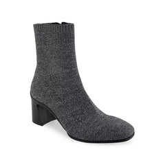 Aerosoles Womens Cezarina Ankle Zip Booties, Stylish Comfortable Everyday Boots, Gunmetal Knit Fabric