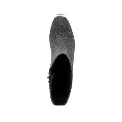 Aerosoles Womens Cezarina Ankle Zip Booties, Stylish Comfortable Everyday Boots, Gunmetal Knit Fabric
