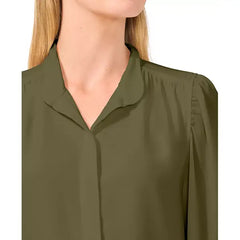 Macy's Women's Stand-Collar Long-Sleeve Blouse -Dark clover
