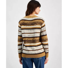 Women's Boatneck Shine Sweater, Created for Macy's-Camel stripe