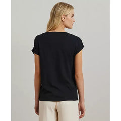 Macy's Women's Beaded Cotton Jersey Tee-Black