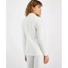 Women's Tweed One-Button Blazer, Created for Macy's-Bar white