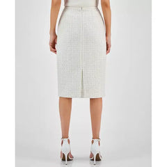 Women's Tweed Skimmer Skirt,Created by Macy's-Anne white