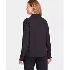 Women's Rhinestone Button-Front Blouse, Created for Macy's-Black