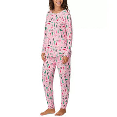 Women's 2-Pc. Printed Jogger Pajamas Set, Created by Macy's-Pink Print