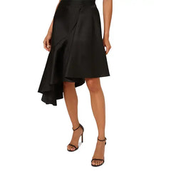 Adrianna Papell Women's Mixed Media Sleeveless Ruffle Trim Dress for Elegant Style, Black