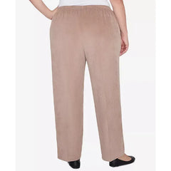 Alfred Dunner Plus Size Telluride Corduroy Elastic Waist Short Length Pleated Pants