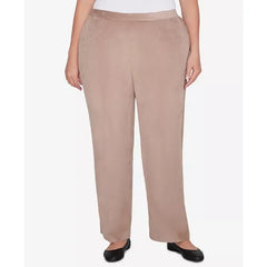 Alfred Dunner Plus Size Telluride Corduroy Elastic Waist Short Length Pleated Pants