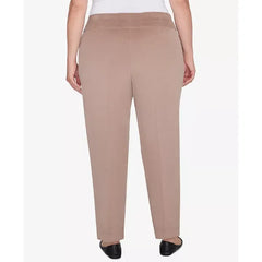 Alfred Dunner Plus Size Telluride Modern Corduroy Faux Fly Front Short Length Pants, Fawn
