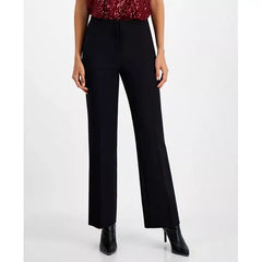 Women's High Rise Straight-Leg Pants, Created for Macy's-Black