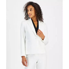 Women's Stretch-Crepe One-Button Seamed Jacket, Regular & Petite Sizes,Created by Macy's-Vanilla Ice