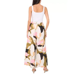 Women's Linen-Blend Floral-Print Wide-Leg Pull-On Pants, Created by Macy's-Blush