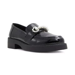 ALDO Women's Dinara Embellished Tweed Loafer Flats, Elegant Chic Comfortable Flats, Black